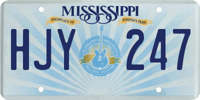 MS license plate HJY247
