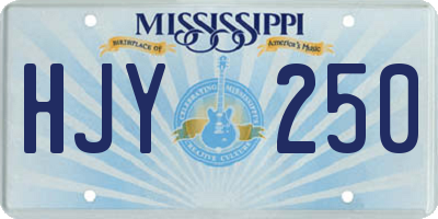 MS license plate HJY250