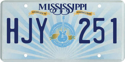 MS license plate HJY251