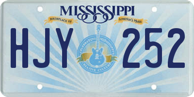 MS license plate HJY252