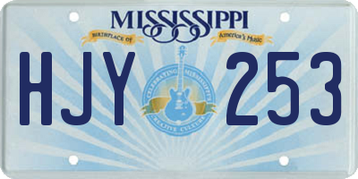 MS license plate HJY253