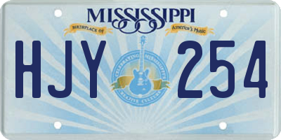 MS license plate HJY254