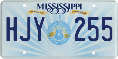 MS license plate HJY255