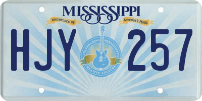 MS license plate HJY257