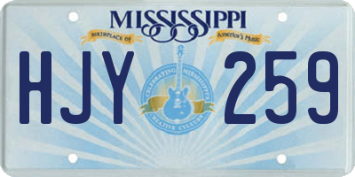 MS license plate HJY259