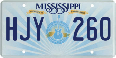MS license plate HJY260