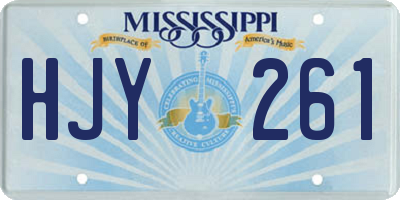 MS license plate HJY261