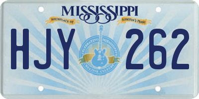 MS license plate HJY262