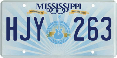 MS license plate HJY263