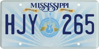 MS license plate HJY265