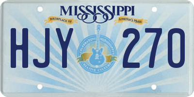 MS license plate HJY270