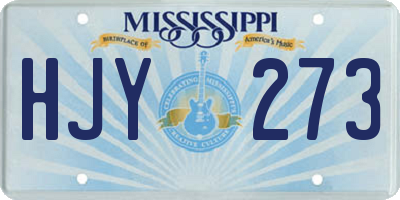 MS license plate HJY273