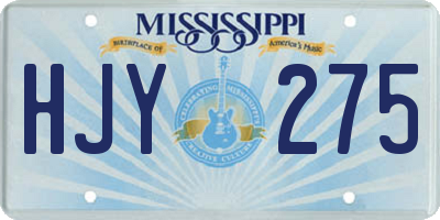 MS license plate HJY275