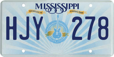 MS license plate HJY278