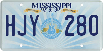 MS license plate HJY280
