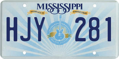 MS license plate HJY281