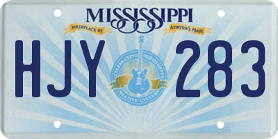 MS license plate HJY283