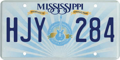 MS license plate HJY284