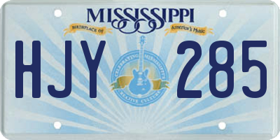 MS license plate HJY285