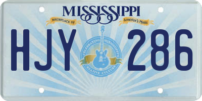 MS license plate HJY286