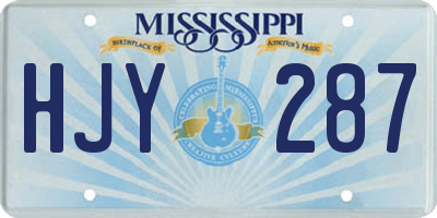 MS license plate HJY287