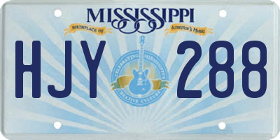 MS license plate HJY288