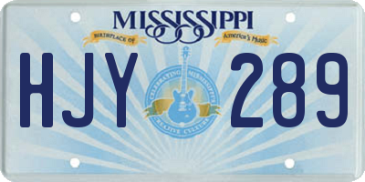 MS license plate HJY289