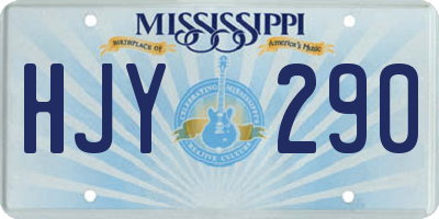 MS license plate HJY290