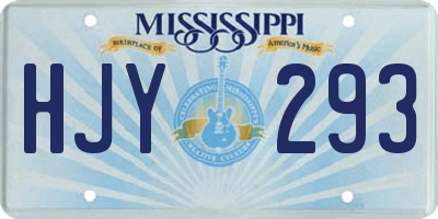 MS license plate HJY293