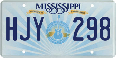 MS license plate HJY298