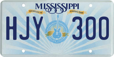MS license plate HJY300