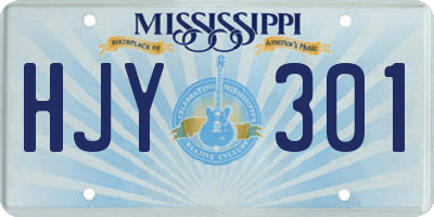MS license plate HJY301