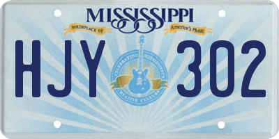 MS license plate HJY302