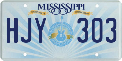 MS license plate HJY303