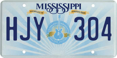 MS license plate HJY304