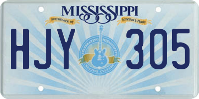 MS license plate HJY305
