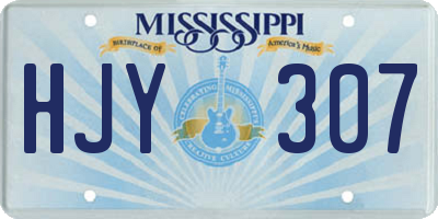 MS license plate HJY307