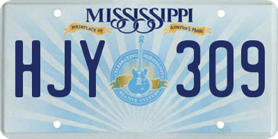MS license plate HJY309