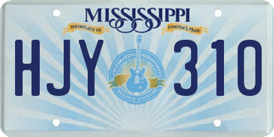 MS license plate HJY310