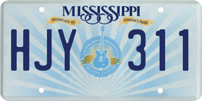 MS license plate HJY311