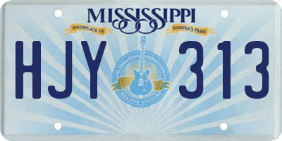MS license plate HJY313