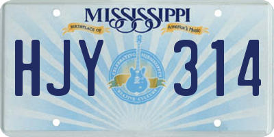 MS license plate HJY314