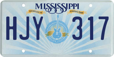MS license plate HJY317
