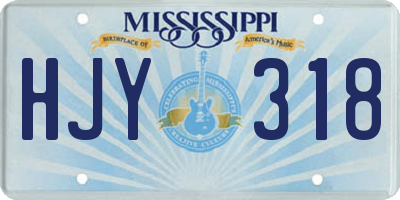 MS license plate HJY318