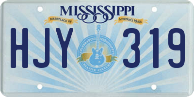MS license plate HJY319