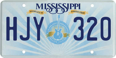 MS license plate HJY320