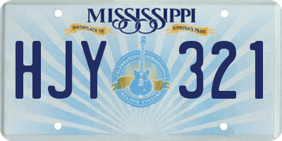 MS license plate HJY321
