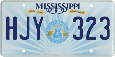 MS license plate HJY323