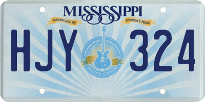 MS license plate HJY324