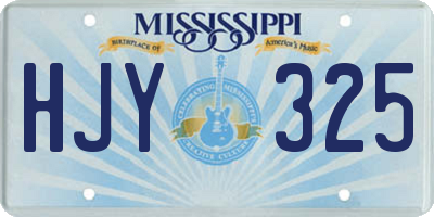 MS license plate HJY325